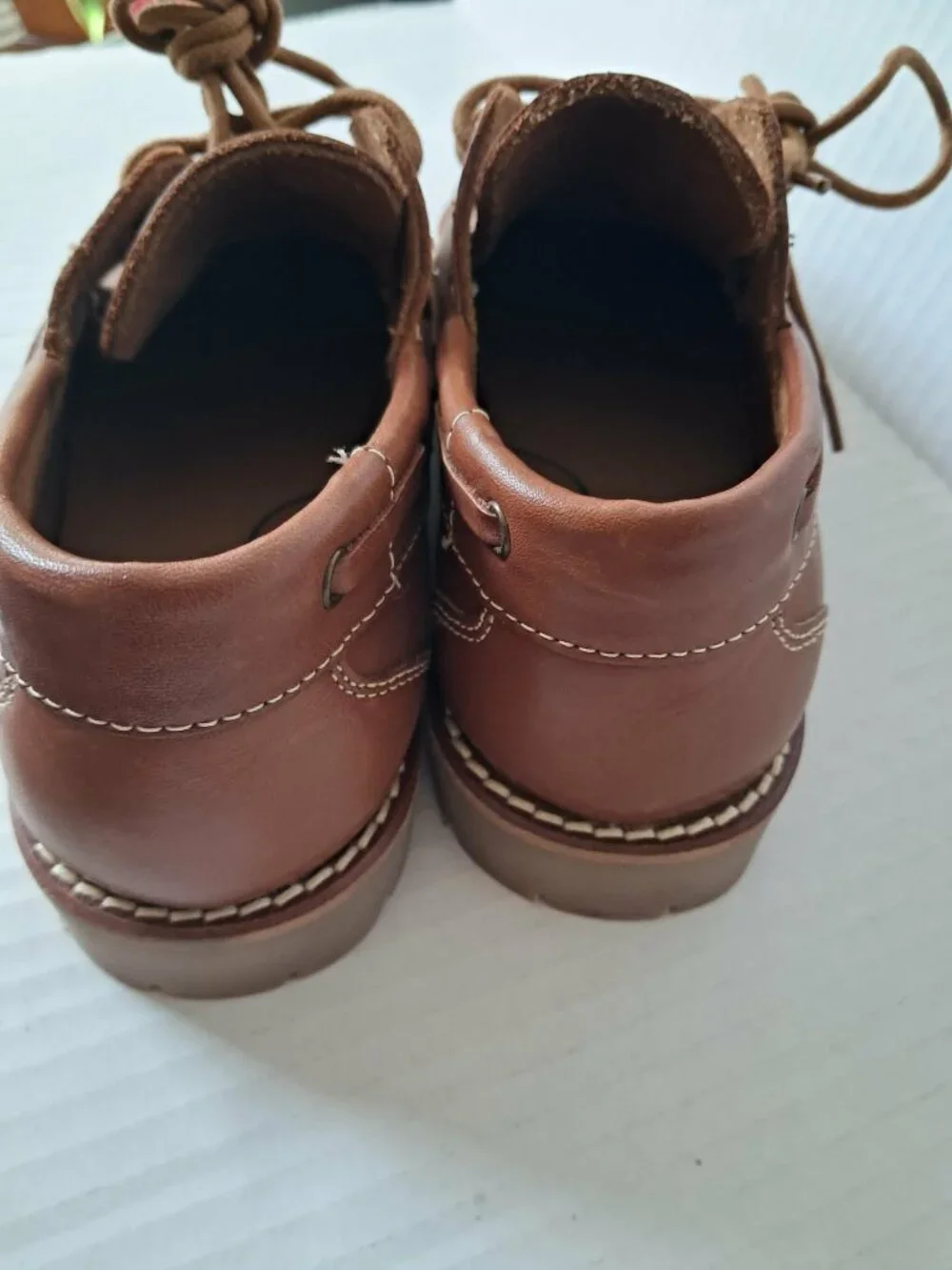 Zippy Boys Chunky Sole Boat Shoes Brown Leather Size 11 Casual Loafers